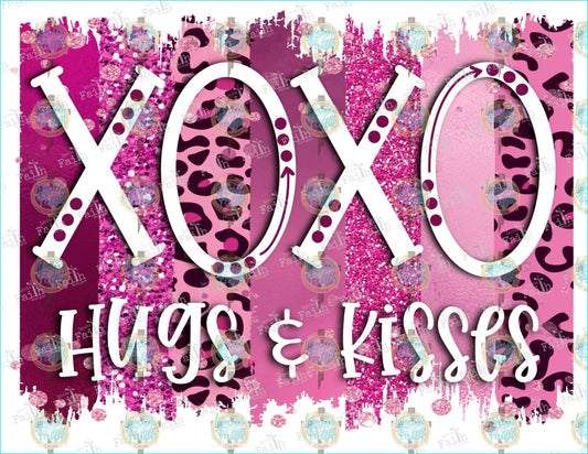 Xoxo Hugs-Kisses Brushstrokes Sublimation Transfer