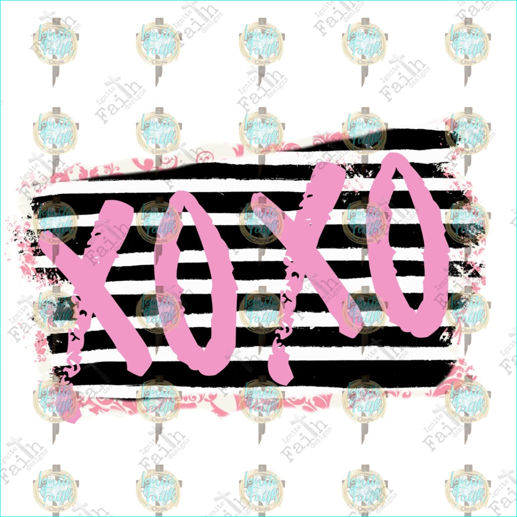 Xoxo Pink Black Sublimation Transfer