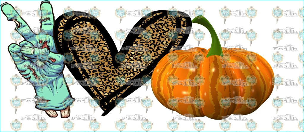 Zombie Heart Pumpkin Sublimation Transfer